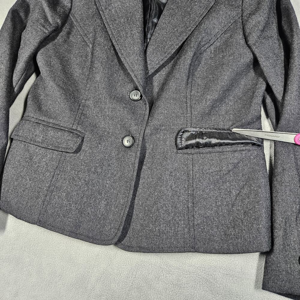 Vintage Pendleton Wool Blazer Womens 8P Dark Gray Jacket Petite Career Old Money - Picture 3 of 14